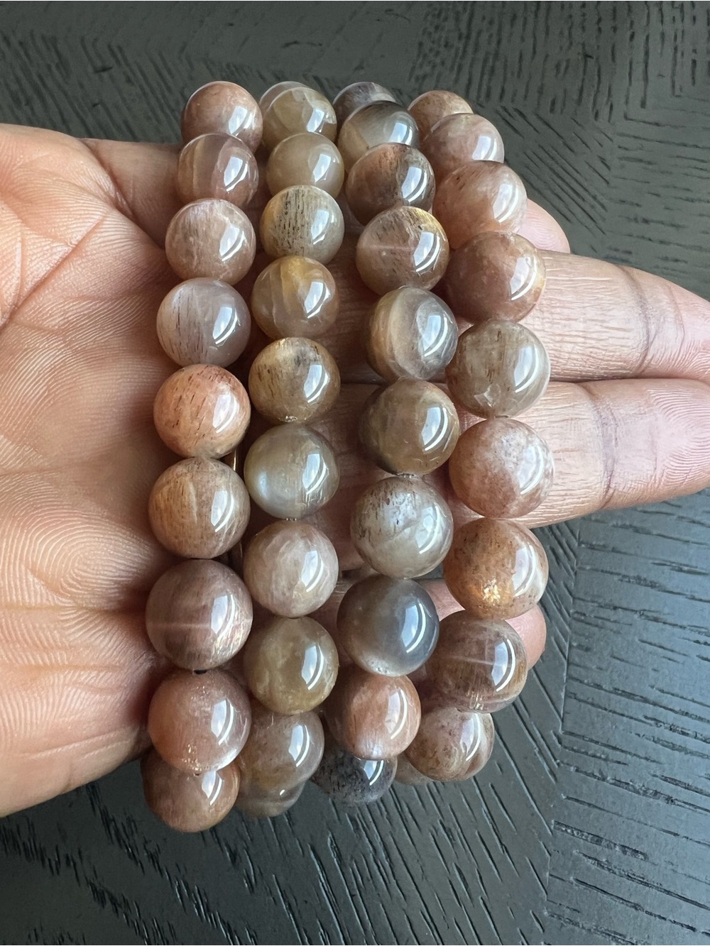 Sunstone bracelet 9mm SIZE 6.5-7’ ( ONE )